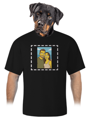 Simpsonovi z vlastnej fotky unisex tričko oversized Black