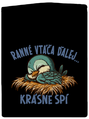 Ranné vtáča spí pánska mikina na zips Black