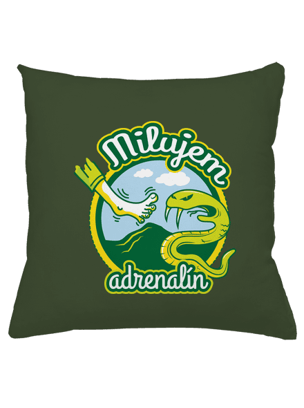 Milujem adrenalín vankúš Olive Green