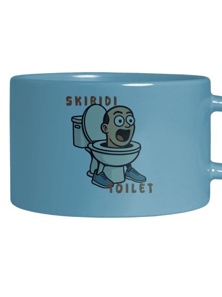 Skibidi Toilet hrnček makronka Blue Macaron