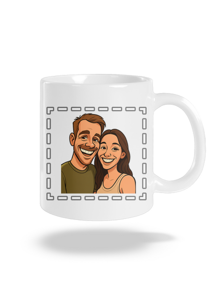 Karikatúra z vlastnej fotky klasický hrnček White