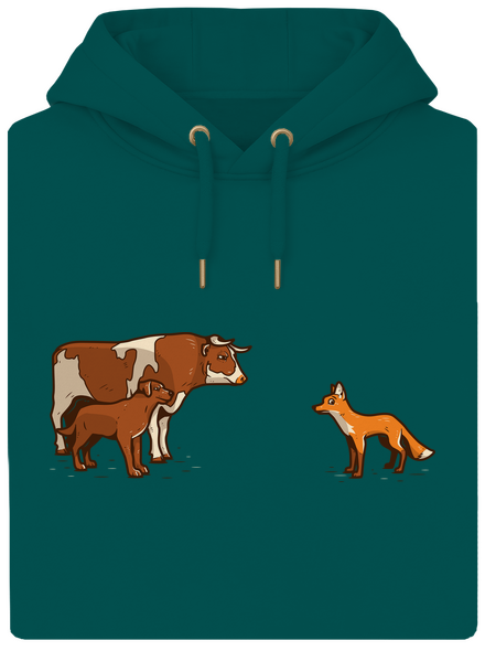 Vůl, pes a vulpes unisex mikina premium Emerald Green