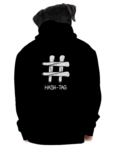 Hash tag pánska mikina na zips Black