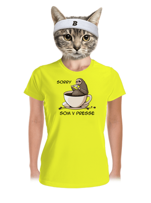 V presse dámske športové tričko Neon Yellow