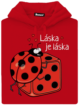 Láska je láska pánska mikina klokanka Red