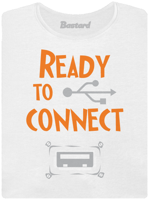 USB pripojenie dámske tričko s lemom White