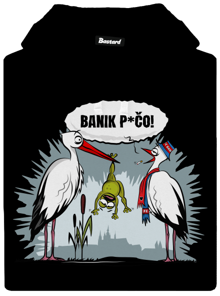 Banik p*čo! pánska mikina klokanka Black