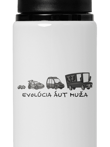 Evolúcia áut muža flaša na vodu White