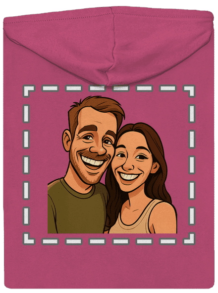 Karikatúra z vlastnej fotky dámska mikina na zips Magenta