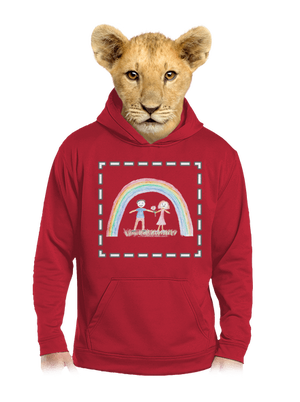 Detské kresby - Nahraj vlastnú detská mikina klokanka Fire Red