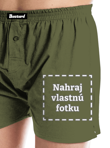 Vlastná potlač pánske trenky Khaki