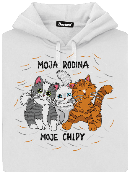 Moja rodina dámska mikina klokanka White