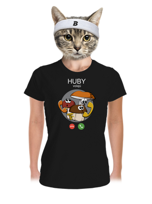 Huby volajú dámske športové tričko Black