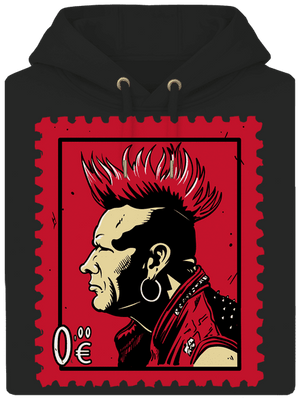 Známka punku unisex mikina premium Dark Black