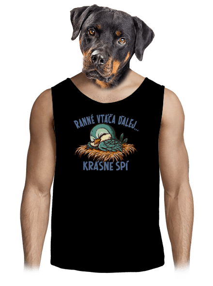 Ranné vtáča spí pánske tielko Black