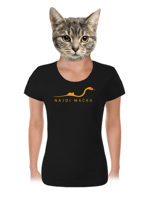 Nájdi mačku dámske tričko Black