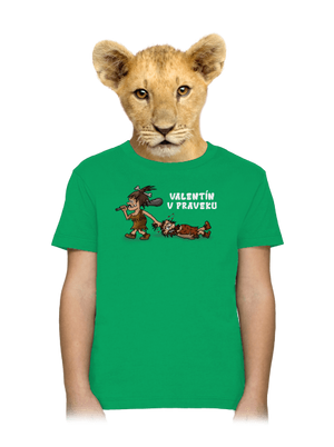 Valentín v praveku detské tričko Kelly Green