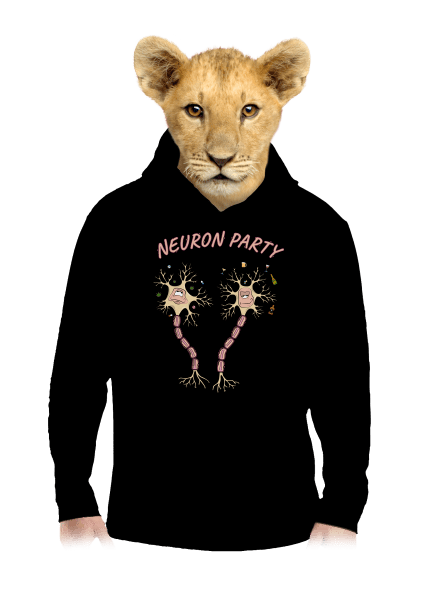 Neuron party detská mikina klokanka Black