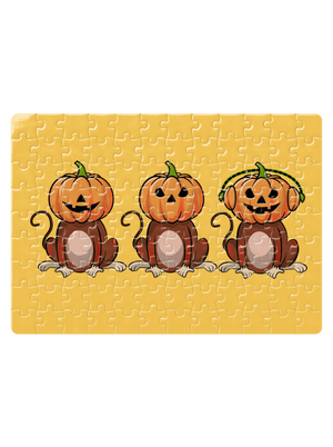 Halloween opičky puzzle White