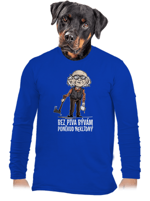 Neklidný bez piva pánske dlhý rukáv Royal Blue
