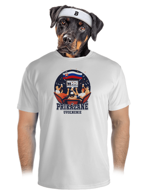 Prikázané uvoľnenie pánske športové tričko White