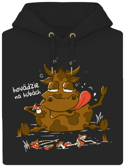 Hovädzie na hubách unisex mikina premium Dark Black