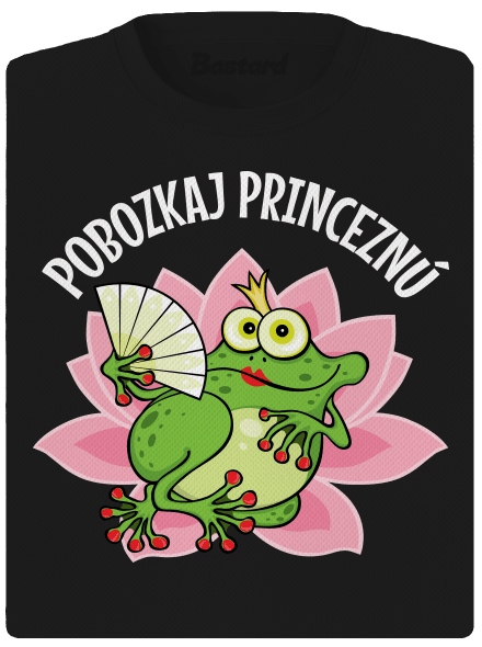 Pobozkaj princeznú a princa dámske športové tričko Black