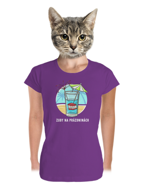 Zuby na prázdninách dámske tričko prémium Purple