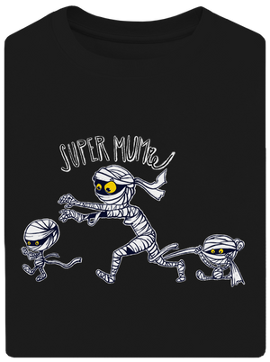Super mumie unisex tričko oversized Black