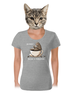 V presse dámske tričko Dark Gray Melange