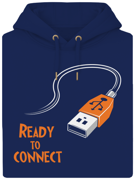 USB pripojenie unisex mikina premium Navy