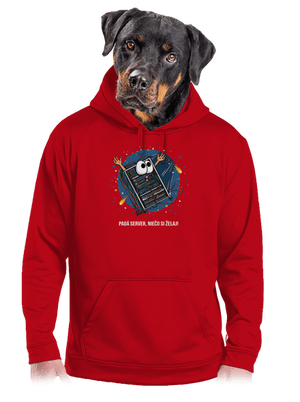 Padá server pánska mikina klokanka Red