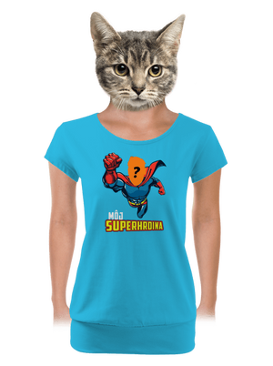 Môj superhrdina dámske tričko s lemom Blue Atol