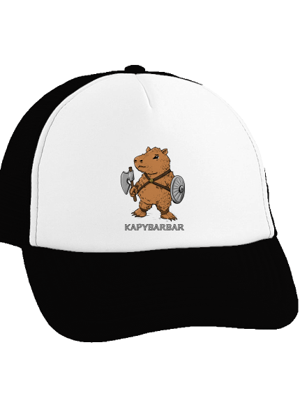 Kapybarbar šiltovka truckerka Black cap