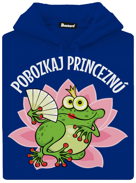 Pobozkaj princeznú a princa dámska mikina klokanka Royal Blue Mal