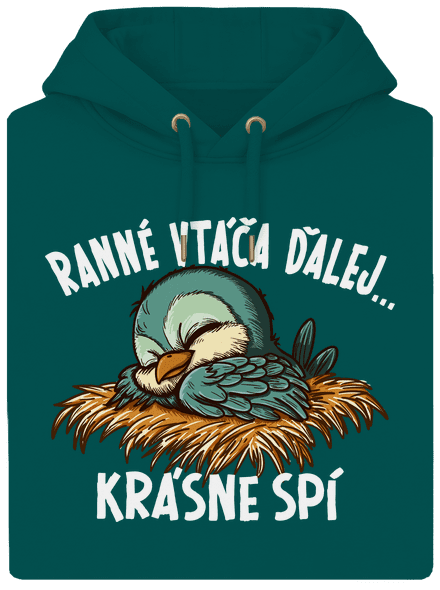 Ranné vtáča spí unisex mikina premium Emerald Green