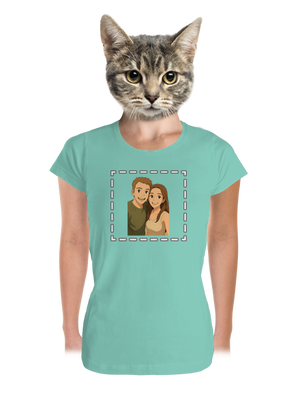 Ghibli efekt z vlastnej fotky dámske tričko prémium Mint Mal