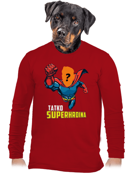 Tatko superhrdina pánske dlhý rukáv Red