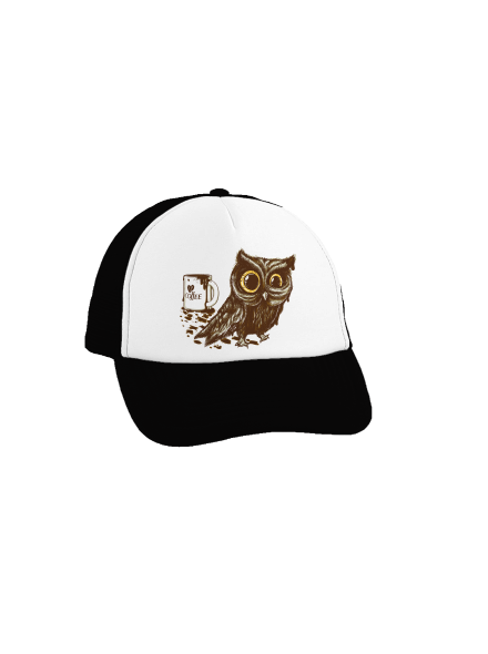 Sova na kofeínu šiltovka truckerka Black cap