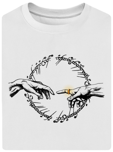 God of ring unisex tričko oversized White