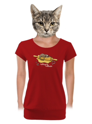 Milujem váľanie dámske tričko s lemom Red Mal