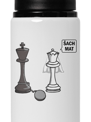 Šach mat flaša na vodu White