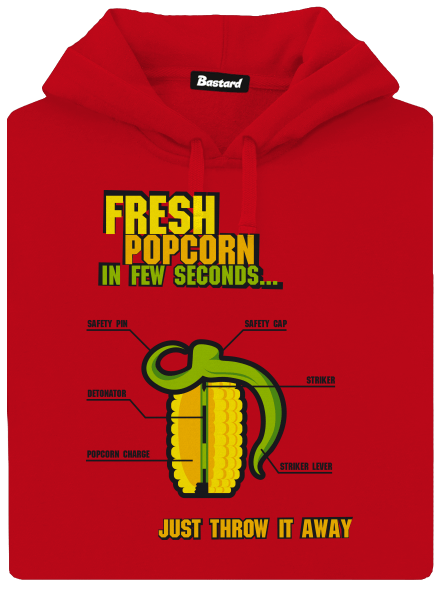 Popcorn grenade pánska mikina klokanka Red