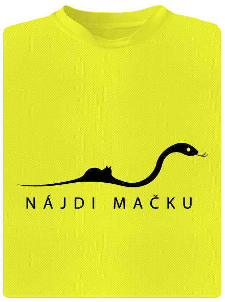 Nájdi mačku detské športové tričko Neon Yellow
