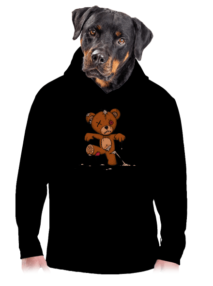 Zombie teddy pánska mikina klokanka Black