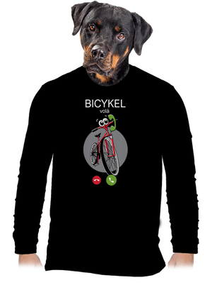 Bicykel volá pánske dlhý rukáv Black