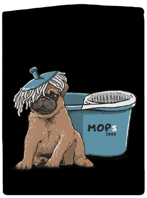 Mops dámska mikina na zips Black