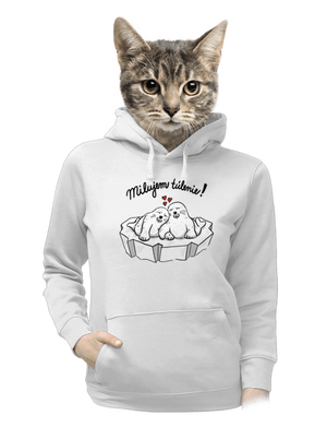 Milujem túlenie dámska mikina klokanka White