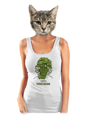 100% vegetarián dámske tielko klasické White