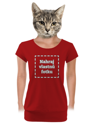 Vlastná potlač dámske tričko s lemom Red Mal